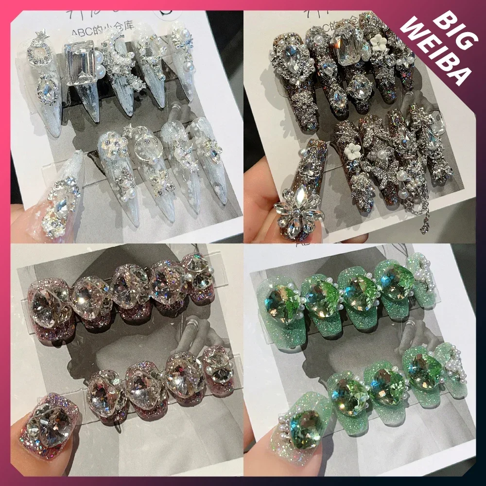 Nail Art Xs - 10Pcs Diy Luxus Gericht Glänzende Bunte