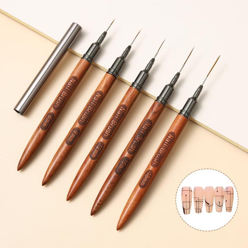 Nail Art Brush Set - Holzgriff Nagelkunst-Pinselset 1/4/5 Stück Liner DIY