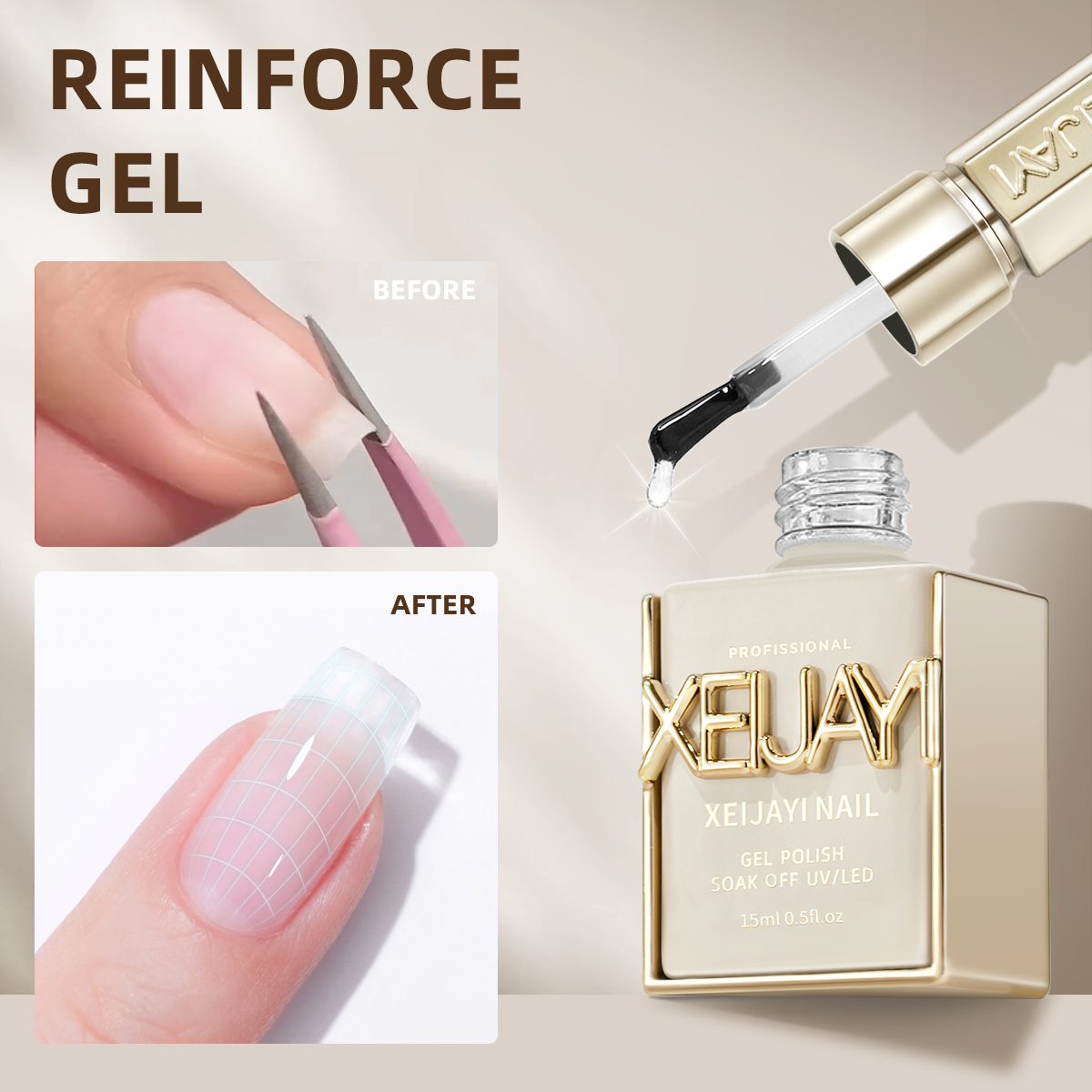 Nail Art Orange - 1Pc 15ml Verstärken Gel Nagel Gel