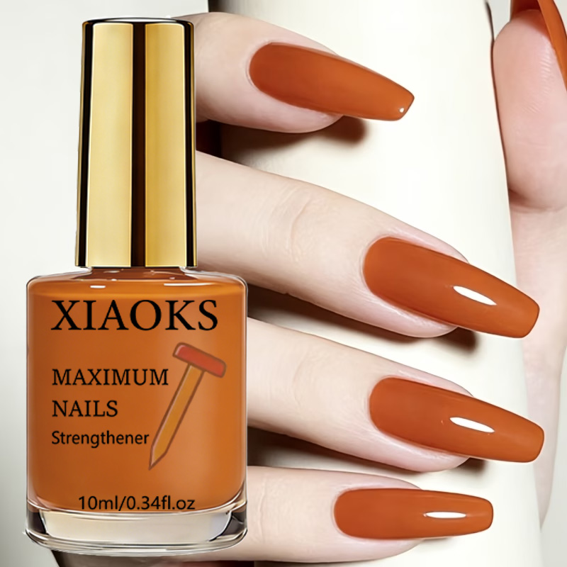 Nail Art Orange - Karamell-Orange Nagelstärkungsöl – Hochglänzendes Finish, natürlich