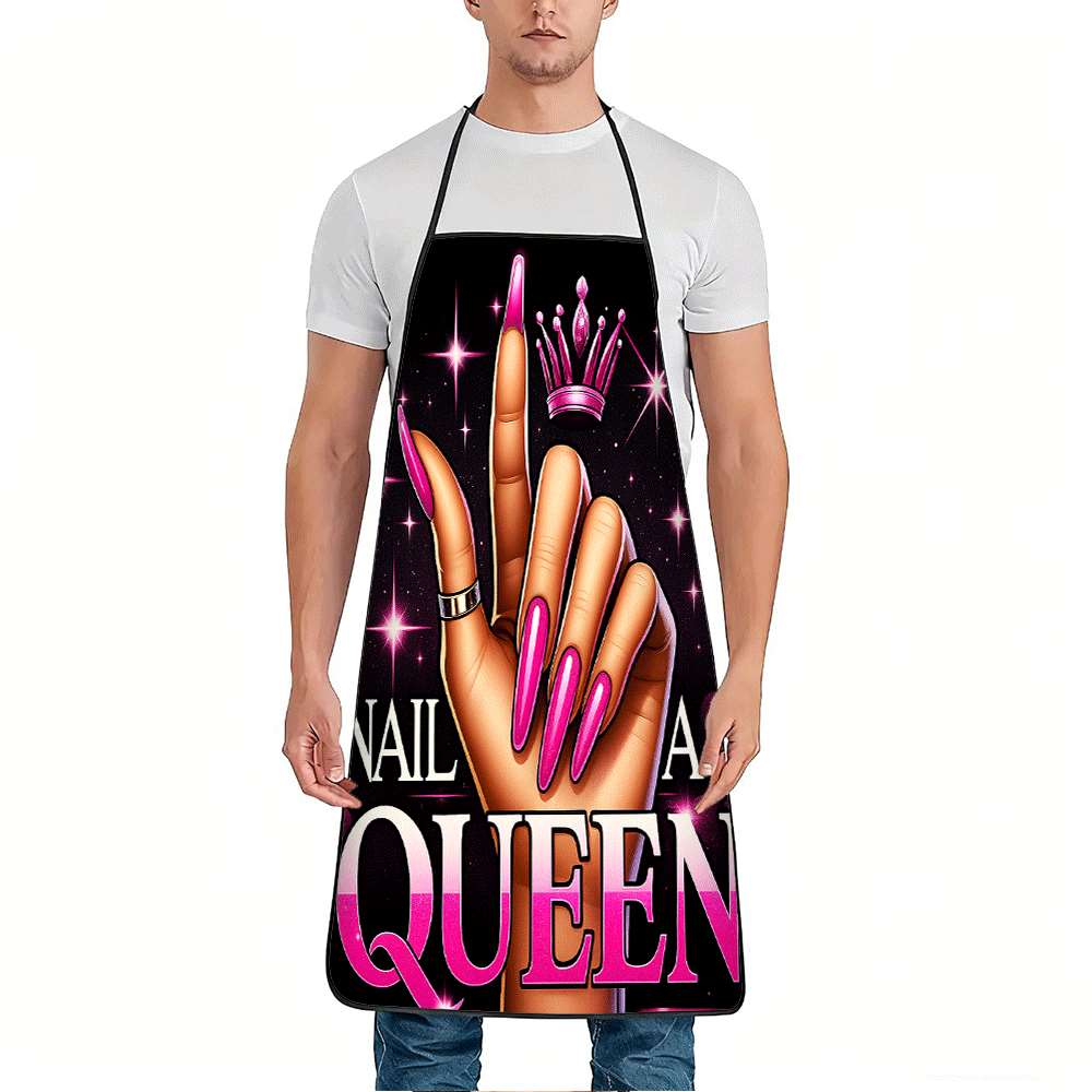 Nail Art Queen - 1 trendige Schürze im Nail-Art-Stil, mit