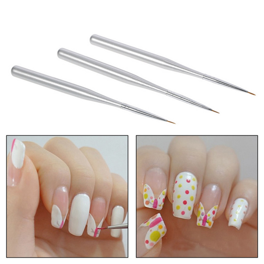 Nail Art Brush Set - 3-teiliges Nail-Art Liner Pen Set mit