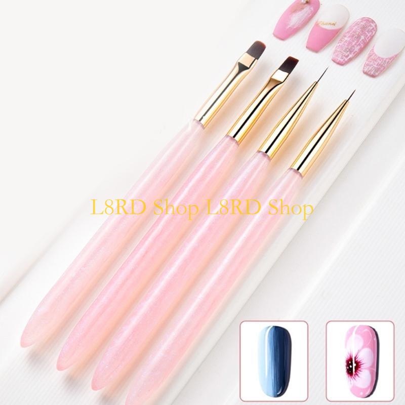 Nail Art Brush Set - L8RD 4-teiliges Nails Art Pinsel-Set, polnische