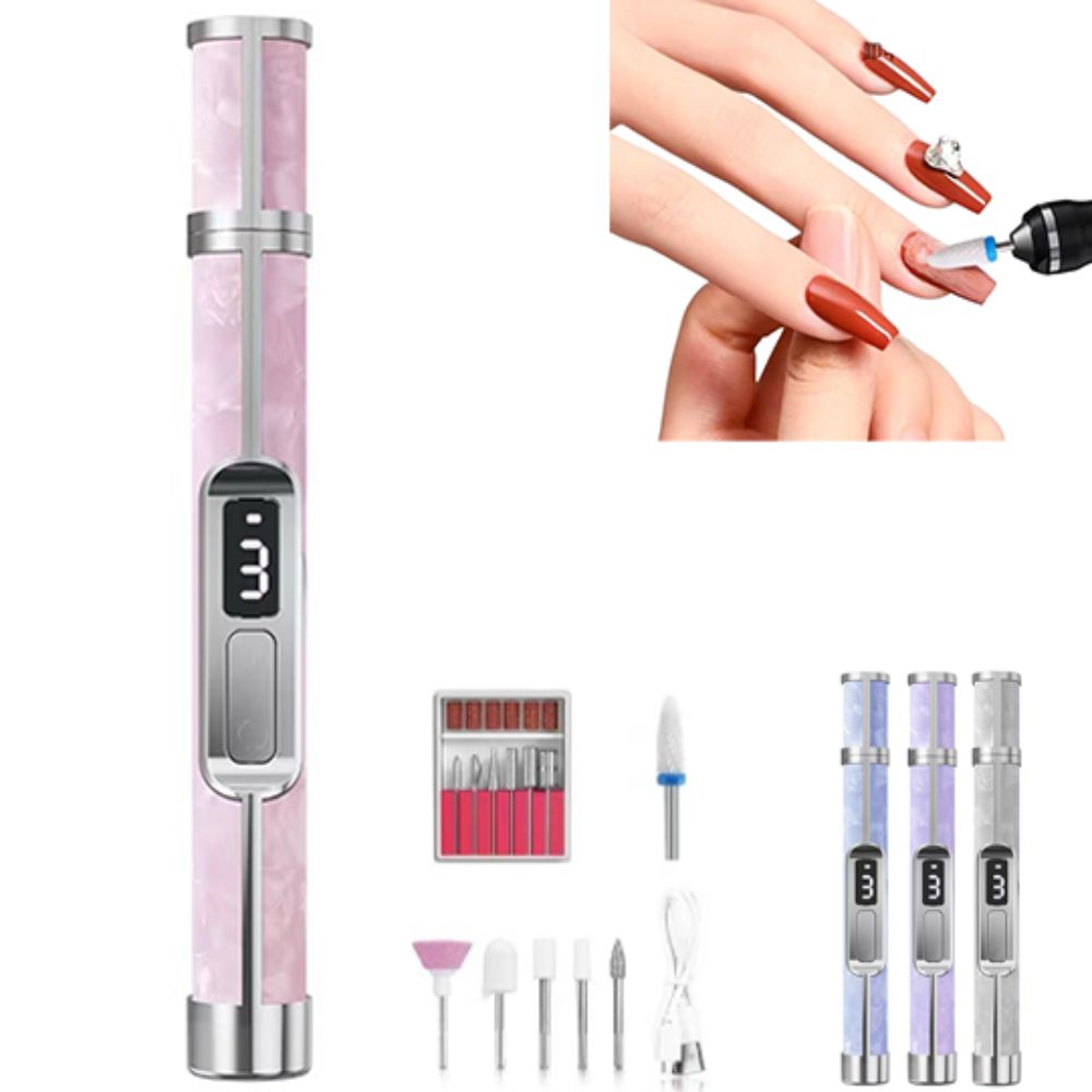 Nail Drill Machine - Geräuscharmer Elektrischer Nagelbohrer 4-Gang Einstellbar Mehrfach-Gang-Nagelpoliermaschine