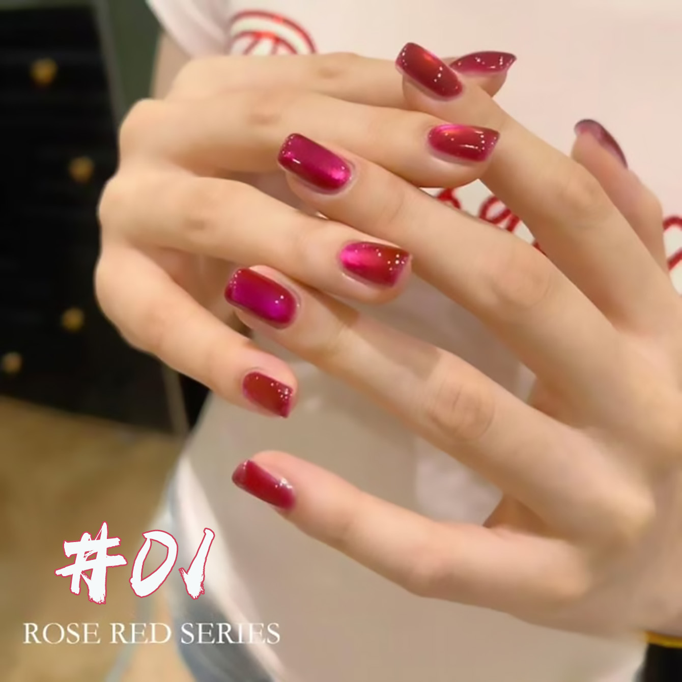 Nail Art Strawberry - WS 1 Stück 2026 Neues Erdbeer-Gummy-Katzenaugen-Nagelgel