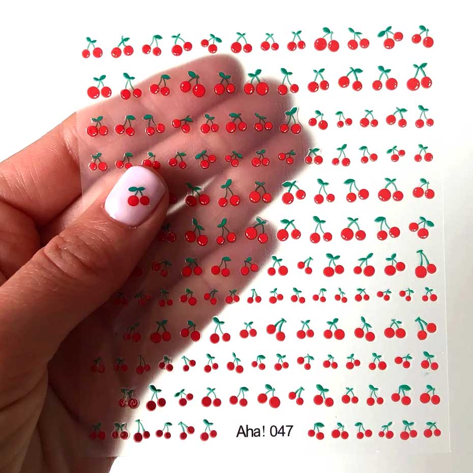 Nail Art Red Cherry - 1 Blatt 3D Sweet Cherry Fruit