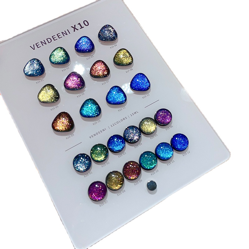 Nail Art Glitter - VENDEENI 18 Farben 12 Farben Glitzer