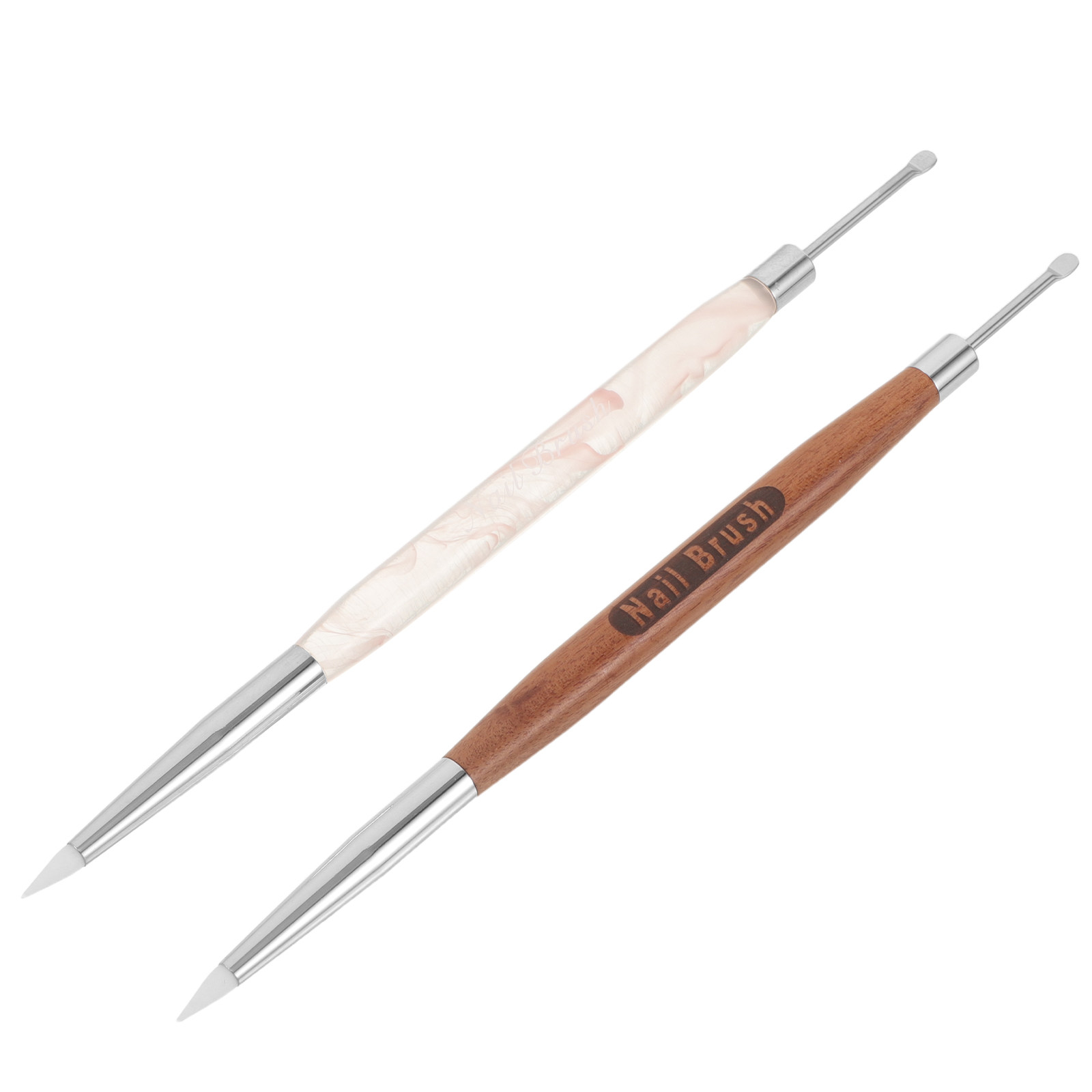 Nail Art Brush Set - 2-teiliges Doppelseitiges Nail-Art-Stift-Set, Nagelmodellierpinsel, Beidseitiges Schnitzwerkzeug