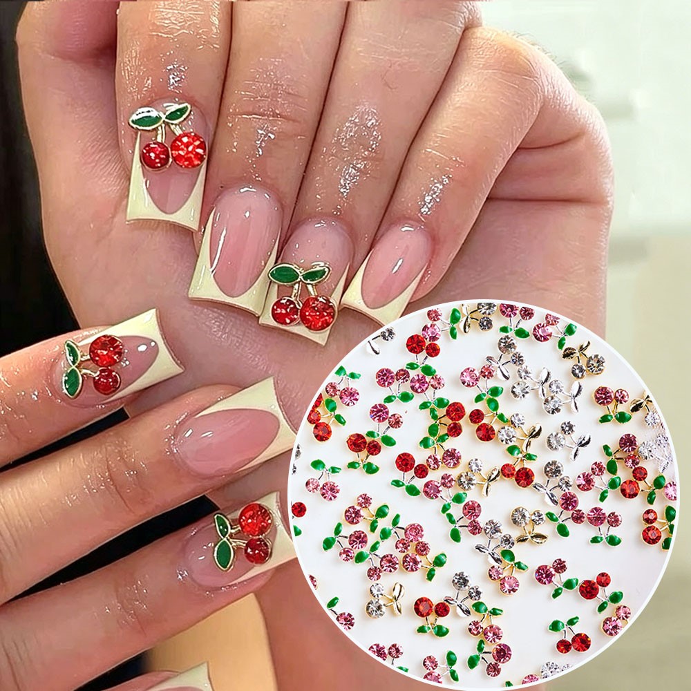 40 Stück 3D Glänzende Rosa & R – Nail Art Red Cherry Bewertung und Preis