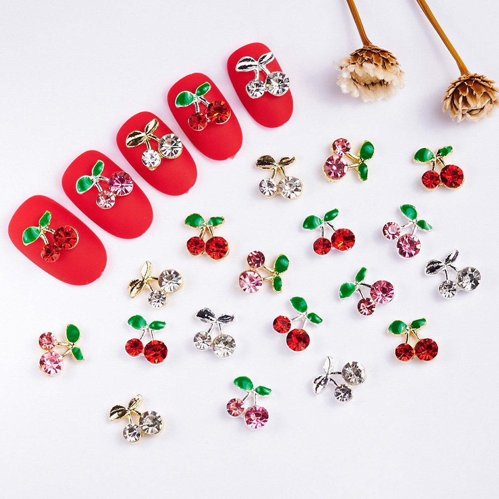 40 Stück 3D Glänzende Rosa & R – Nail Art Red Cherry Bewertung und Preis