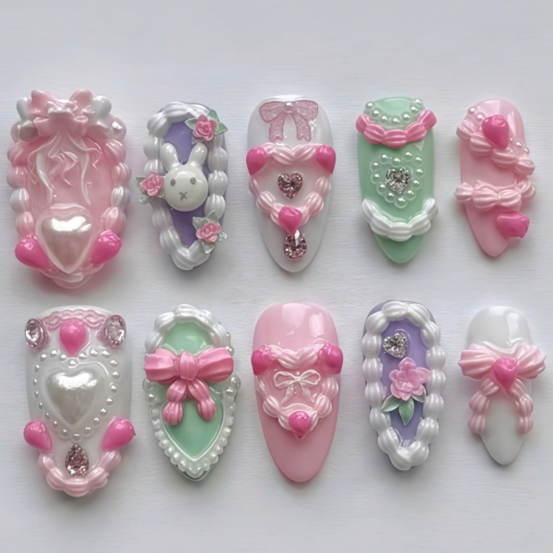 Erdbeer-Creme-Rüschen 3D Franz – Nail Art Strawberry Bewertung und Preis