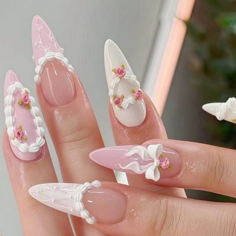 Erdbeer-Creme-Rüschen 3D Franz – Nail Art Strawberry Bewertung und Preis