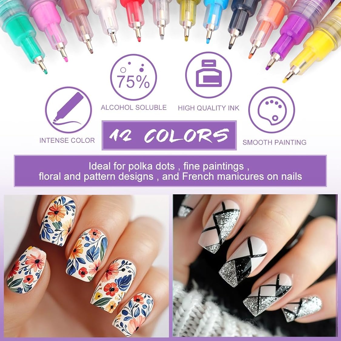 12-Farben Nail-Art-Stift-Set,  – Nail Art Brush Set Bewertung und Preis