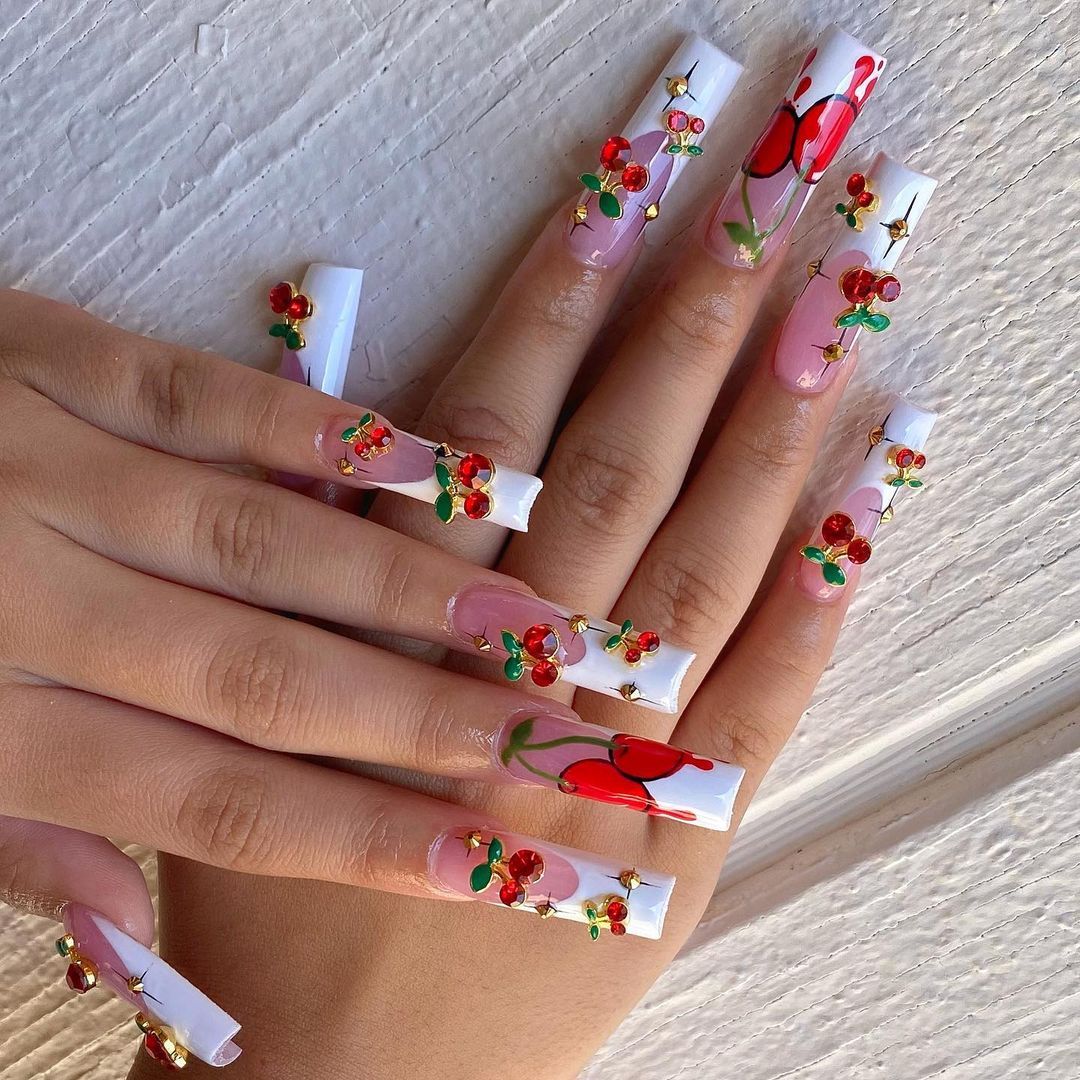 20 teile/beutel Kirsche Aolly  – Nail Art Red Cherry Bewertung und Preis