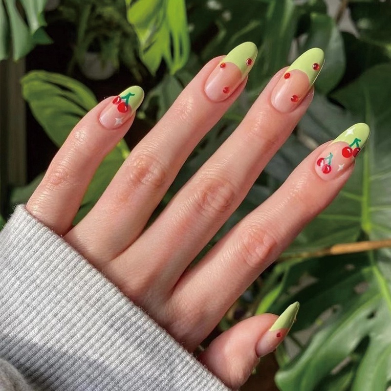 24 Stück französische künstlic – Nail Art Red Cherry Bewertung und Preis