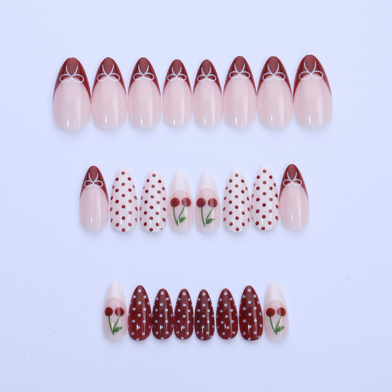 24 Stück Modische Rote French  – Nail Art Red Cherry Bewertung und Preis