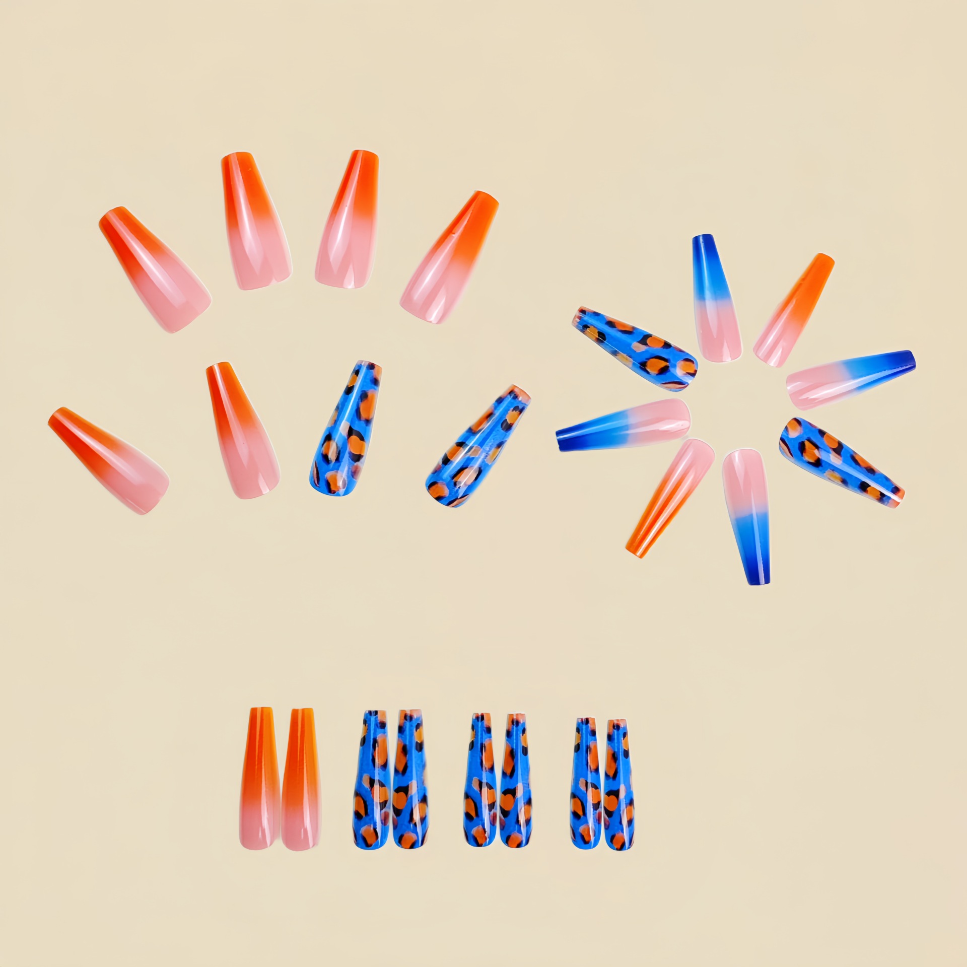 Farbverlauf Orange-Blau Künstl – Nail Art Orange Bewertung und Preis