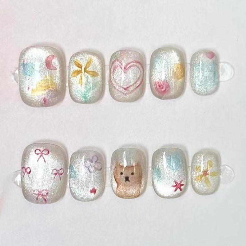 10 Stück süße kurze runde hand – Nail Art Glitter Bewertung und Preis