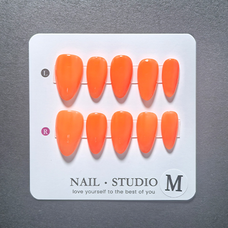 10 Stück Mandel-Press-on-Nägel – Nail Art Orange Bewertung und Preis