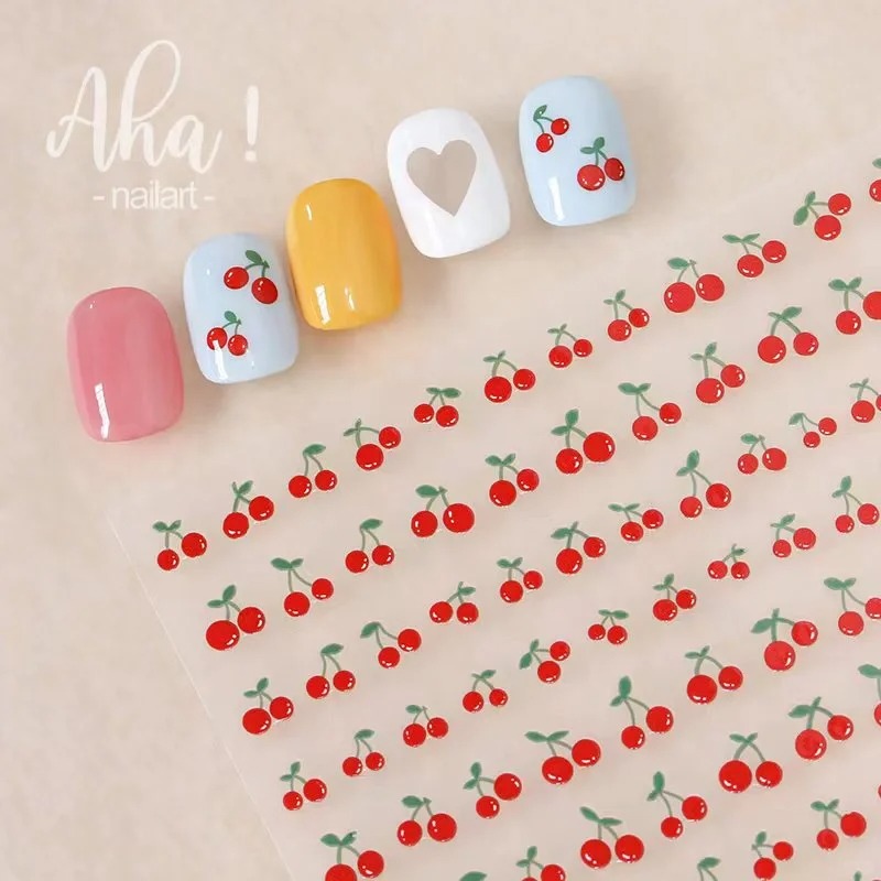 1 Blatt 3D Sweet Cherry Fruit  – Nail Art Red Cherry Bewertung und Preis
