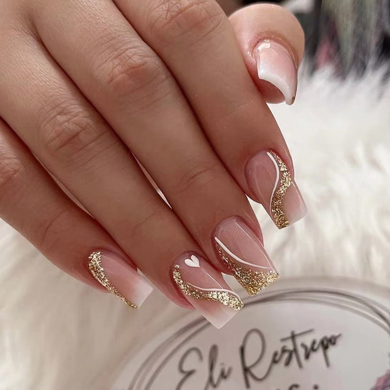 Kurze, mittellange künstliche  – Nail Art Glitter Bewertung und Preis