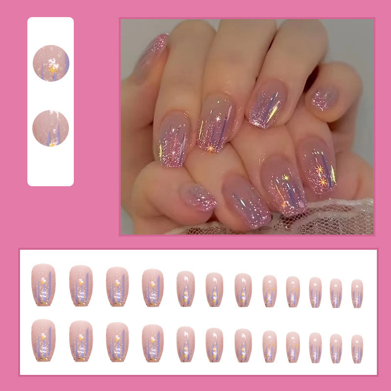 Kurze künstliche Nägel für Fra – Nail Art Glitter Bewertung und Preis