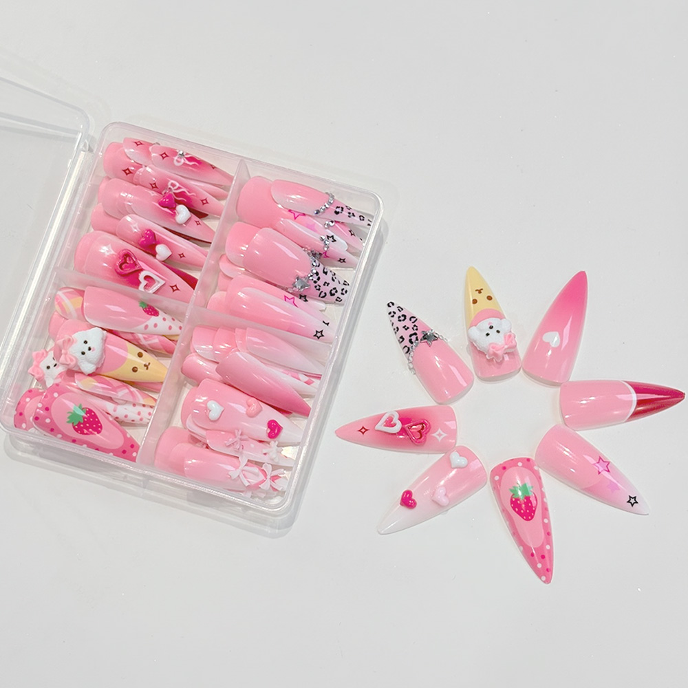 96 Stück Rosa Lange Stiletto A – Nail Art Strawberry Bewertung und Preis