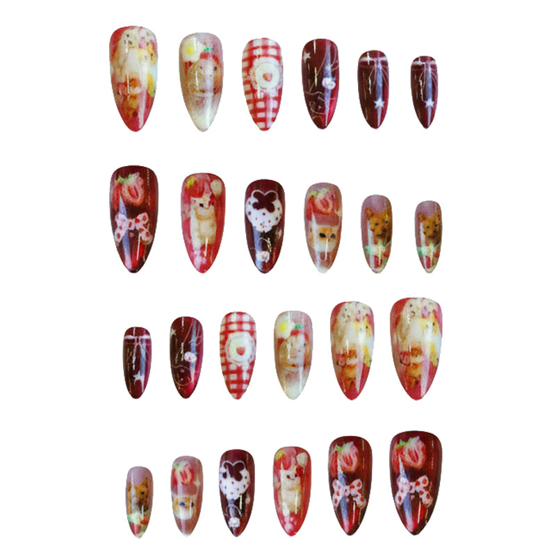 24 Stück Erdbeer-Katzenaugen-N – Nail Art Strawberry Bewertung und Preis