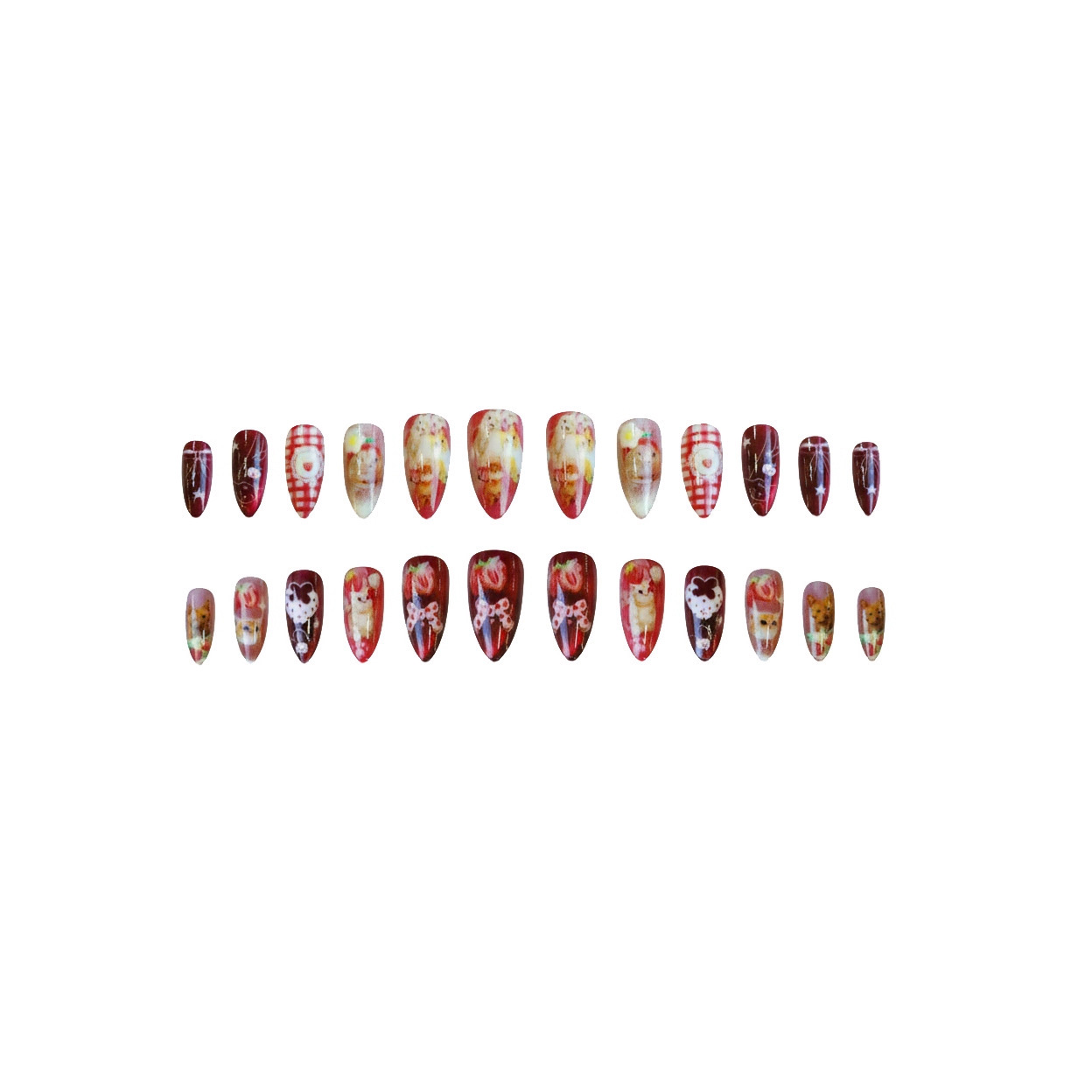 24 Stück Erdbeer-Katzenaugen-N – Nail Art Strawberry Bewertung und Preis